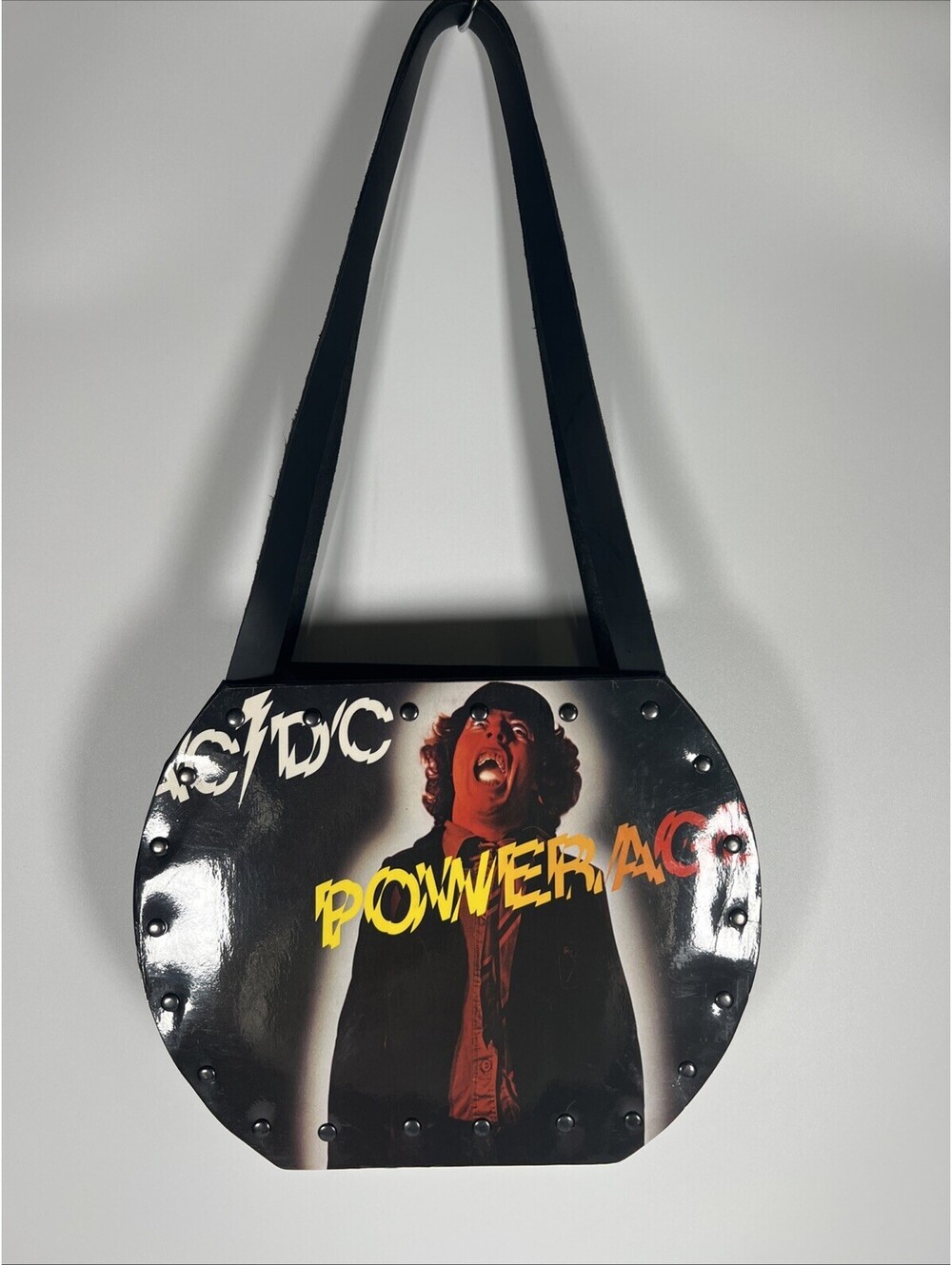 Handmade AC/DC  "Poweage" Vinyl Record LP Handbag Purse